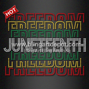 Custom Transfer JUNETEENTH 1865 Rhinestone Iron ons for T-Shirt Custom Transfer JUNETEENTH 1865 Rhinestone Iron ons for T-Shirt